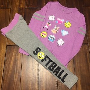 Justice softball track suit